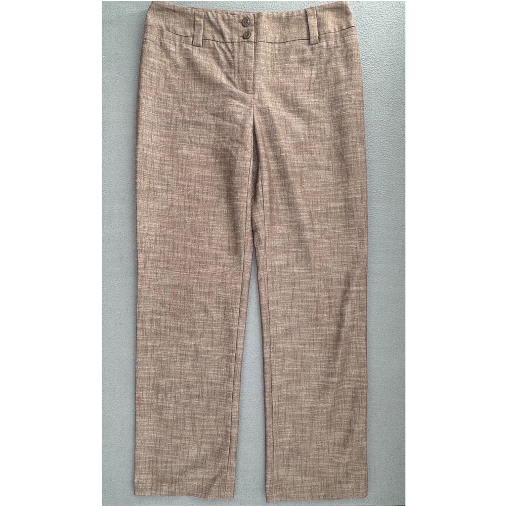 AB Studio VTG Y2K Dress Pants Sz 2 Straight Leg Textured Professional Earthy